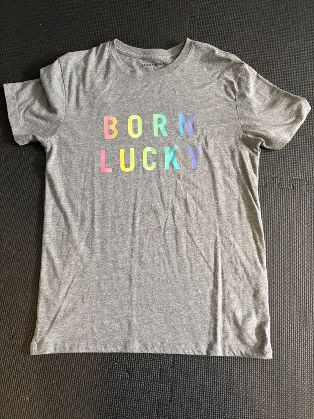 Lucky Brand Gray Heather Short Sleeve Tee